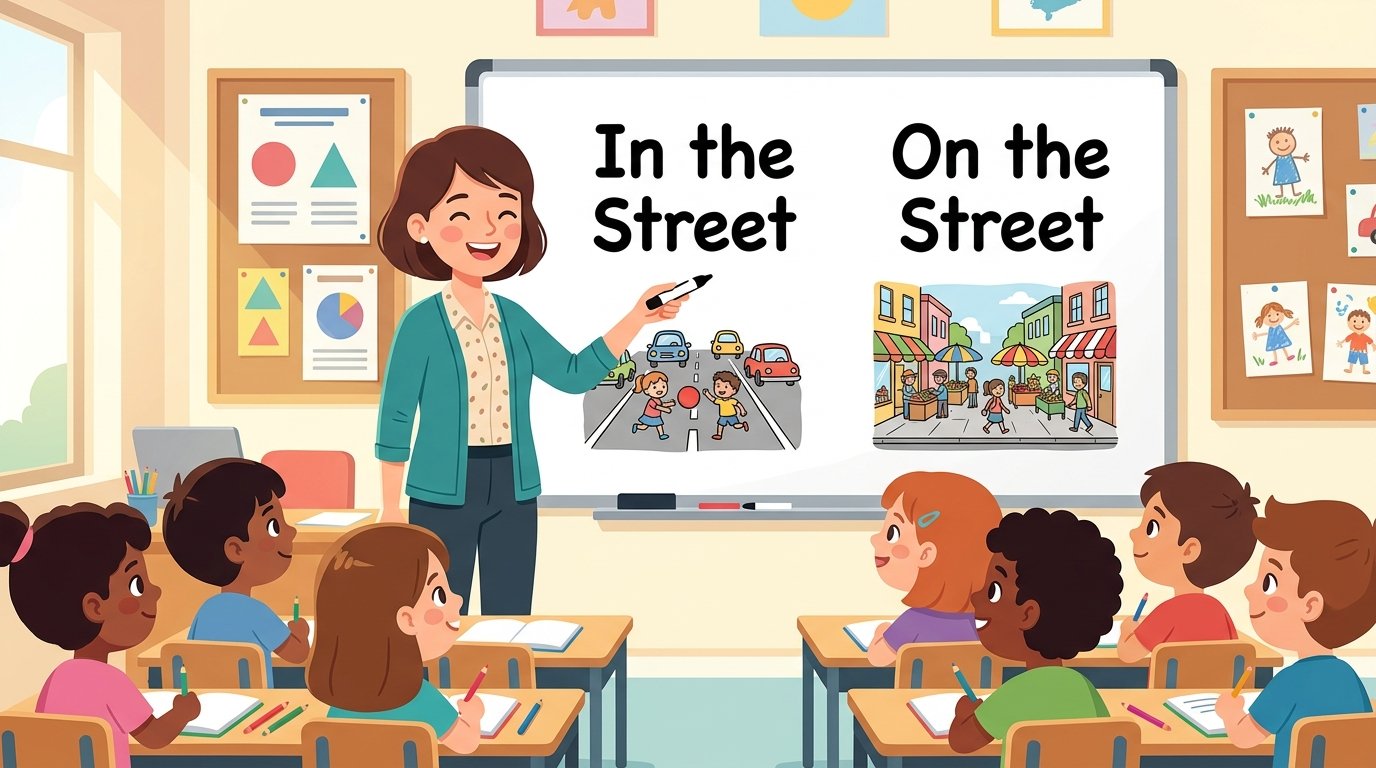 "In the Street" or "On the Street"