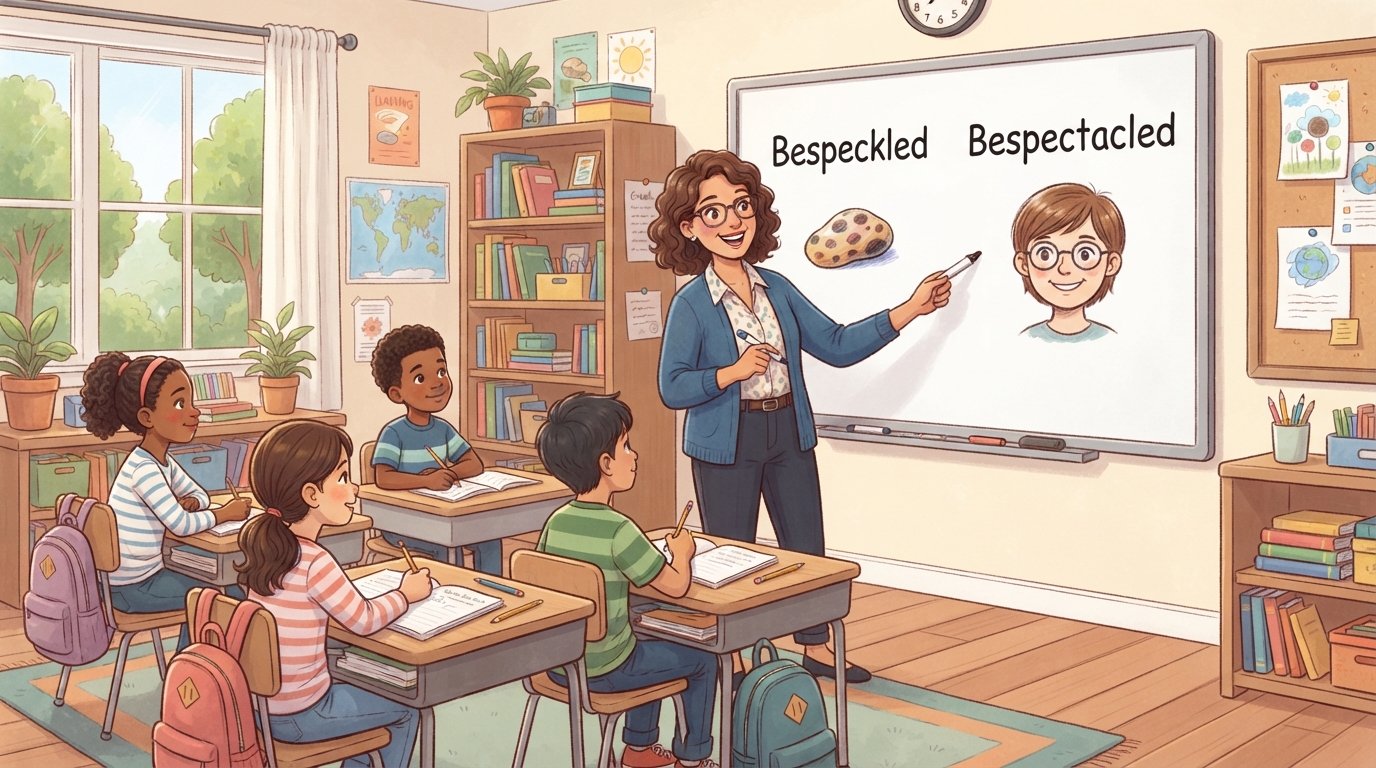 Bespeckled or bespectacled